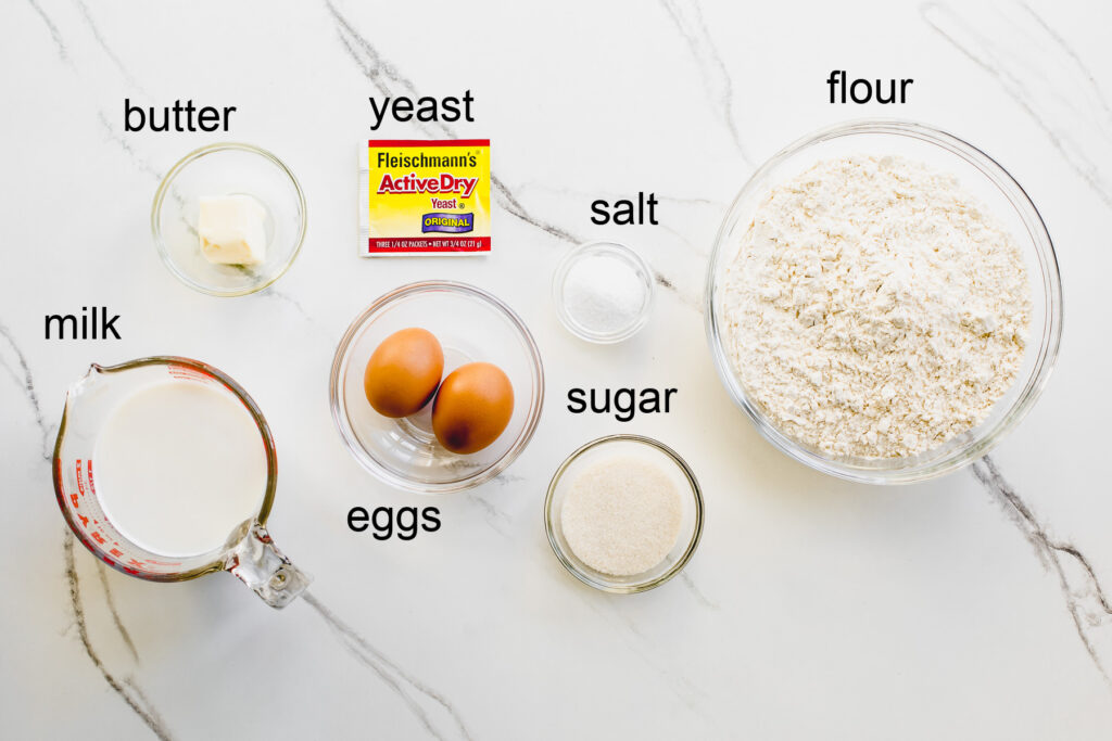 ingredients for braided bread