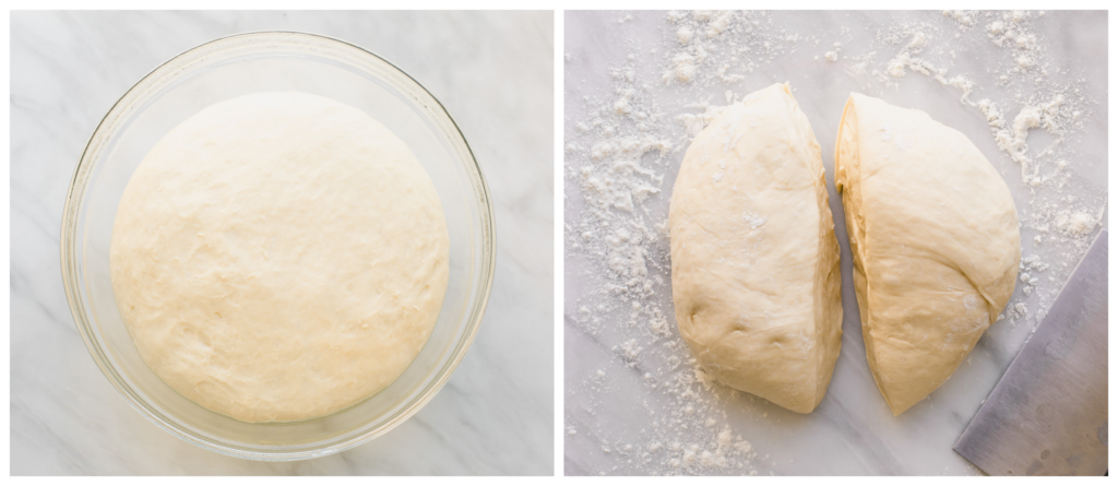 risen dough inside a bowl