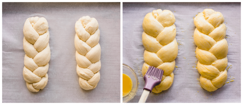 bread loaves with egg wash