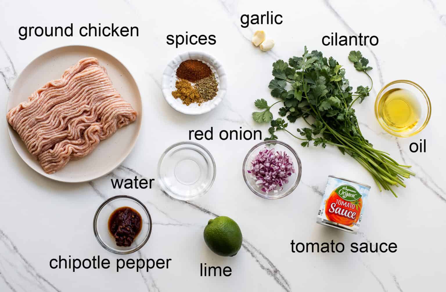 ingredients for chicken tacos