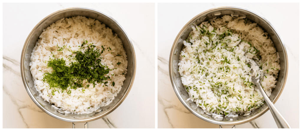 coconut rice with cilantro and lime