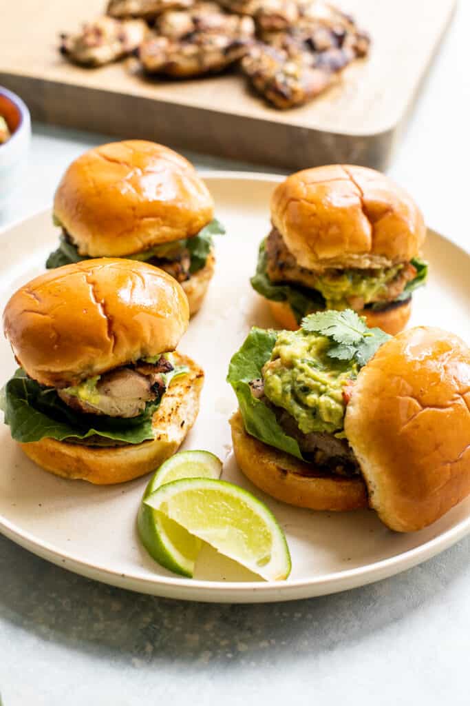 grilled cilantro lime chicken sliders