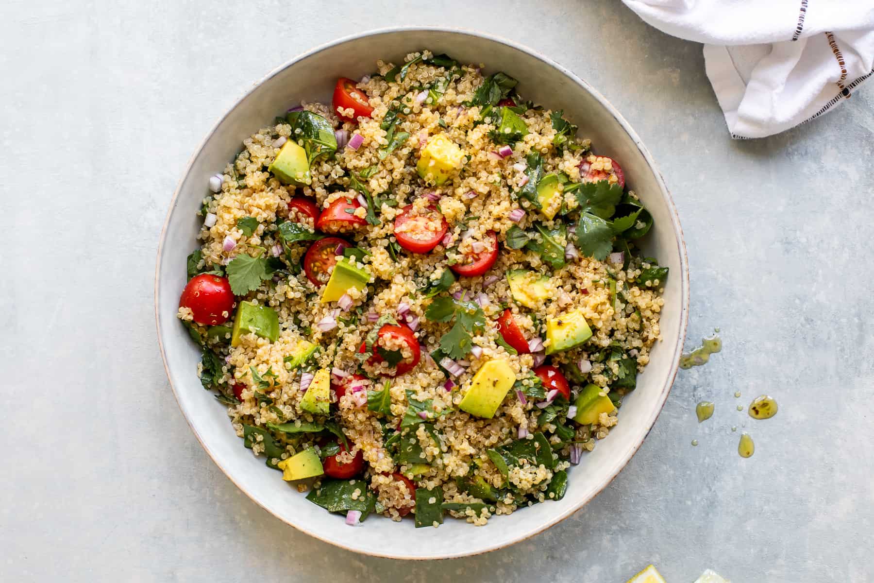 Quinoa Salad with Avocado - Little Broken