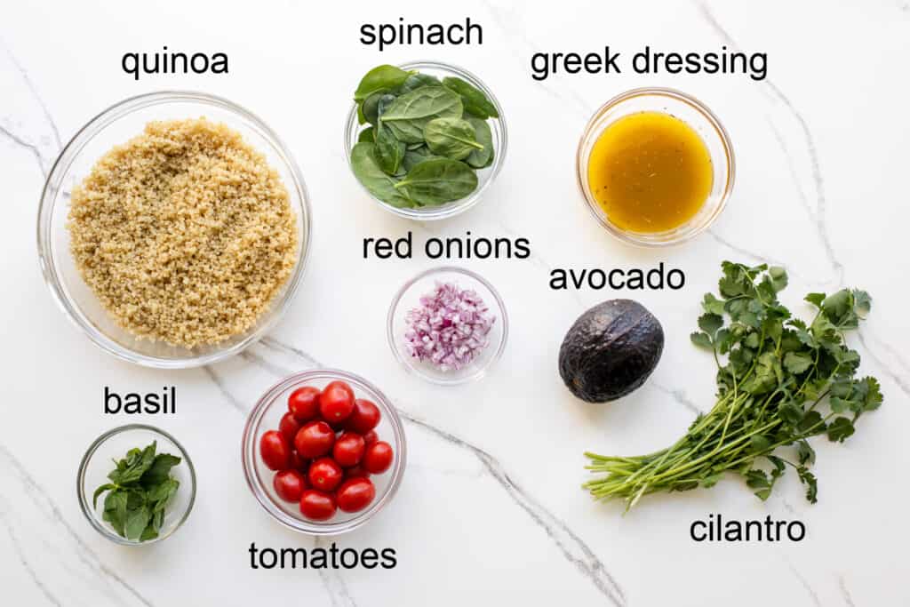 ingredients for quinoa salad 