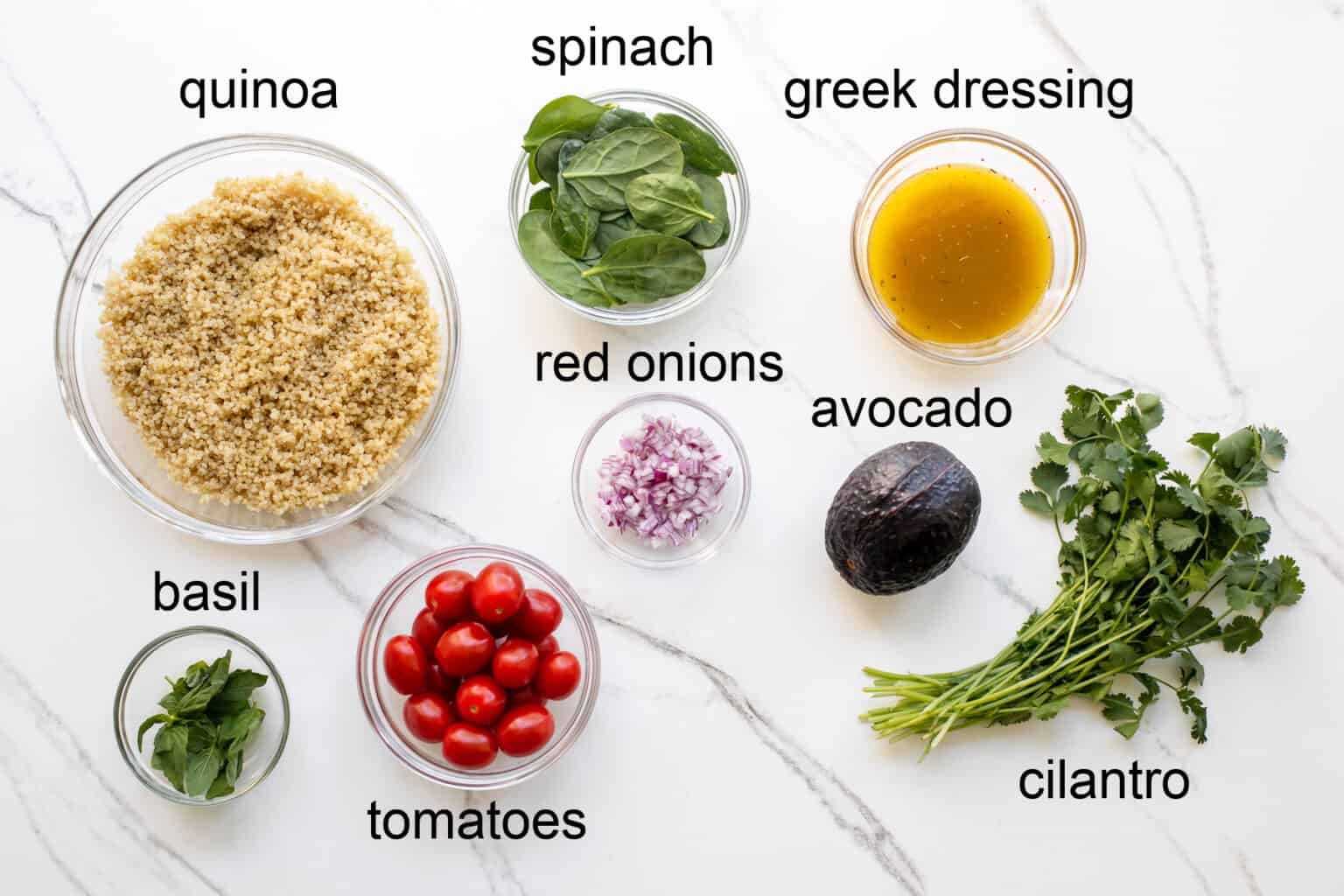 ingredients for quinoa salad 