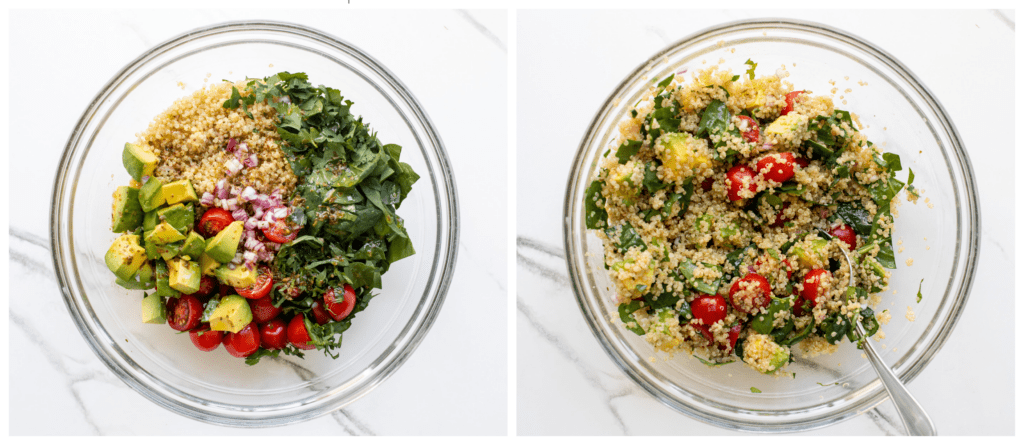 quinoa with vegetables in a bowl