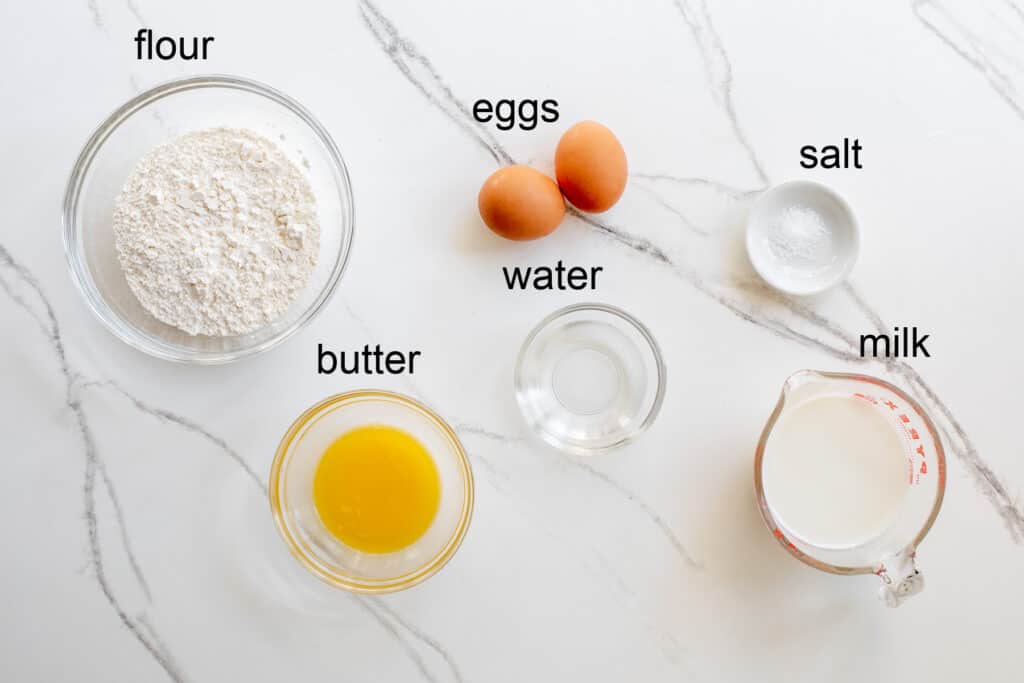 ingredients for crepes