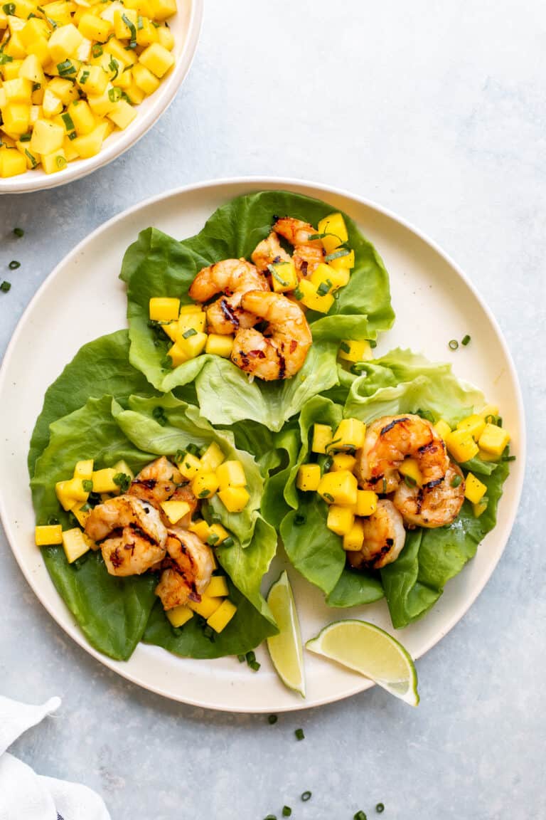 Shrimp Lettuce Wraps with Mango Salsa Little Broken
