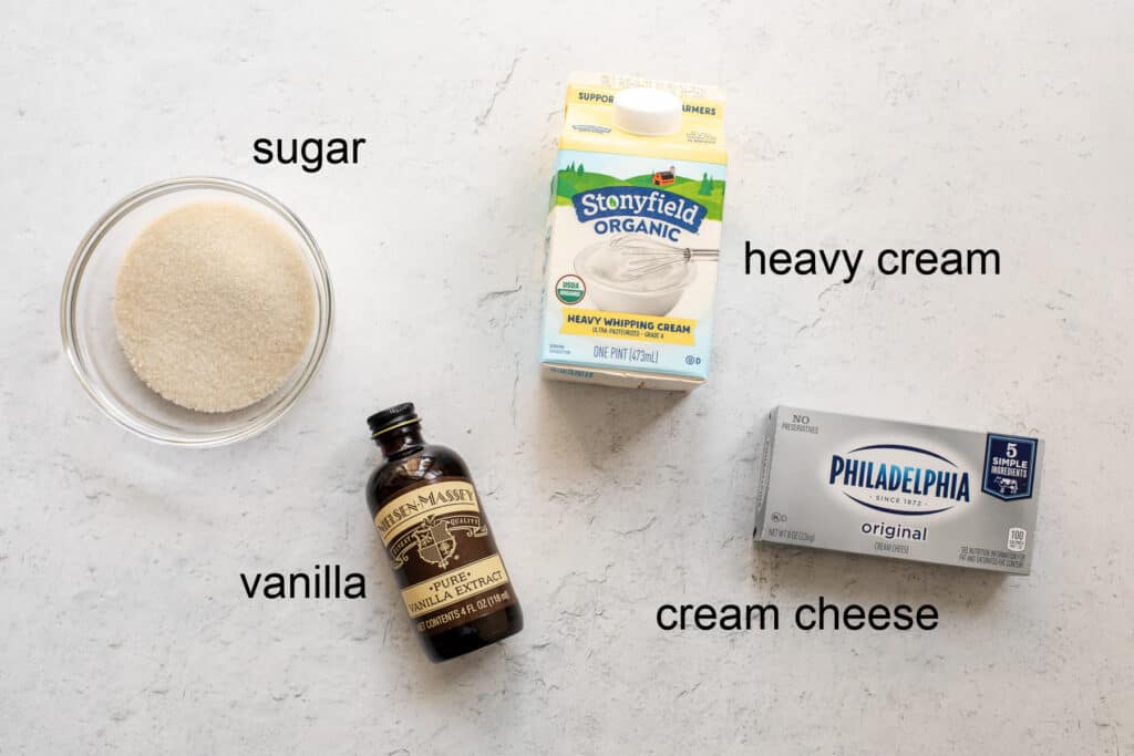 ingredients for cream cheese fruit dip without marshmallow cream