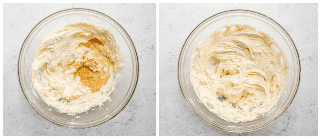 whipped cream cheese dip in a bowl