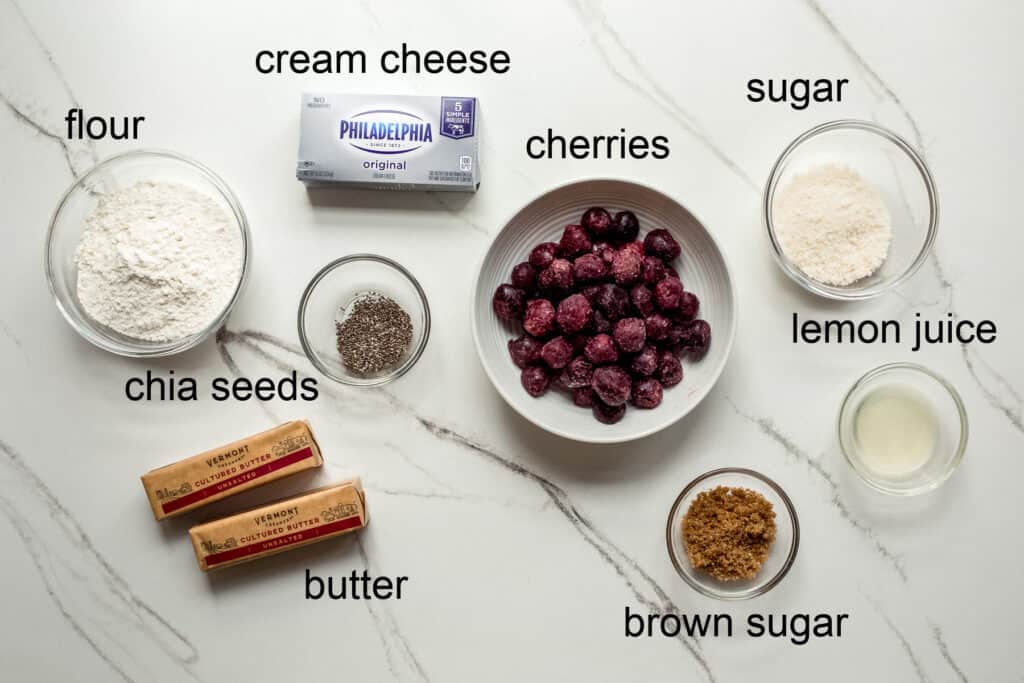 ingredients for mini cherry pies