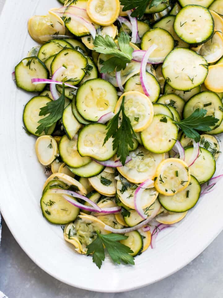marinated summer squash salad