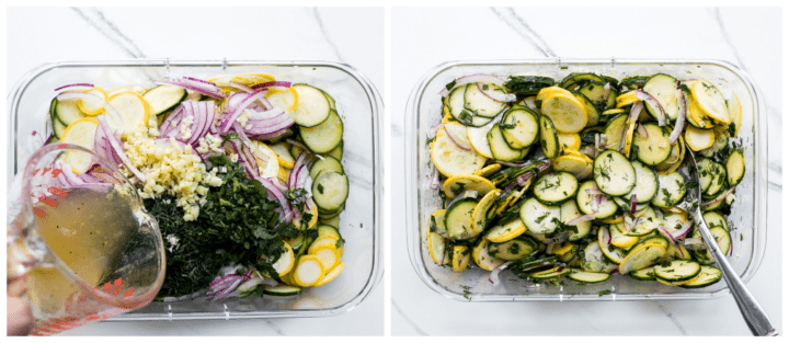 tossed cold summer squash salad