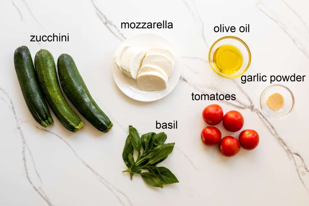 ingredients for zucchini with mozzarella recipe