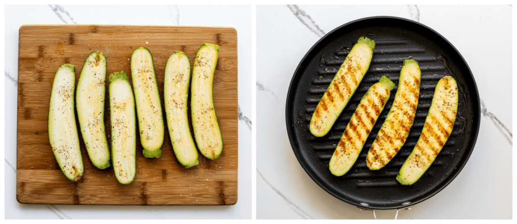 zucchini on a grill pan