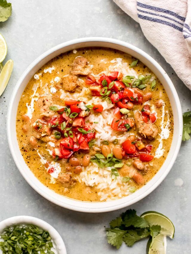 Creamy Chicken Chili On Rice - Little Broken