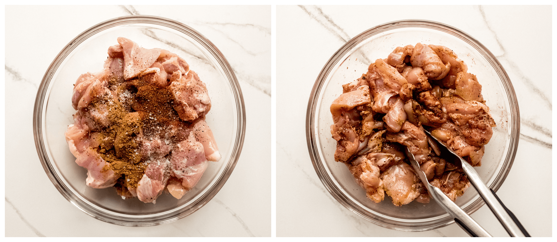 chicken with spices in a bowl