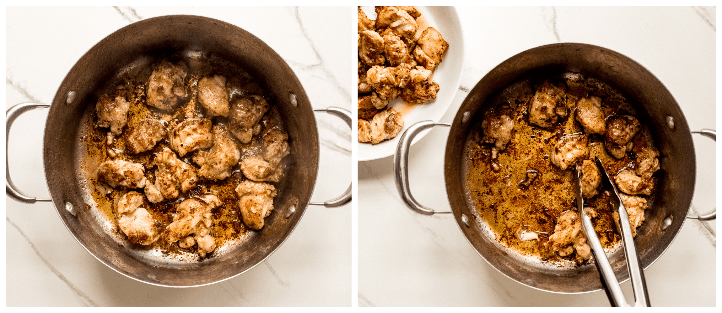 cooked chicken in a dutch oven