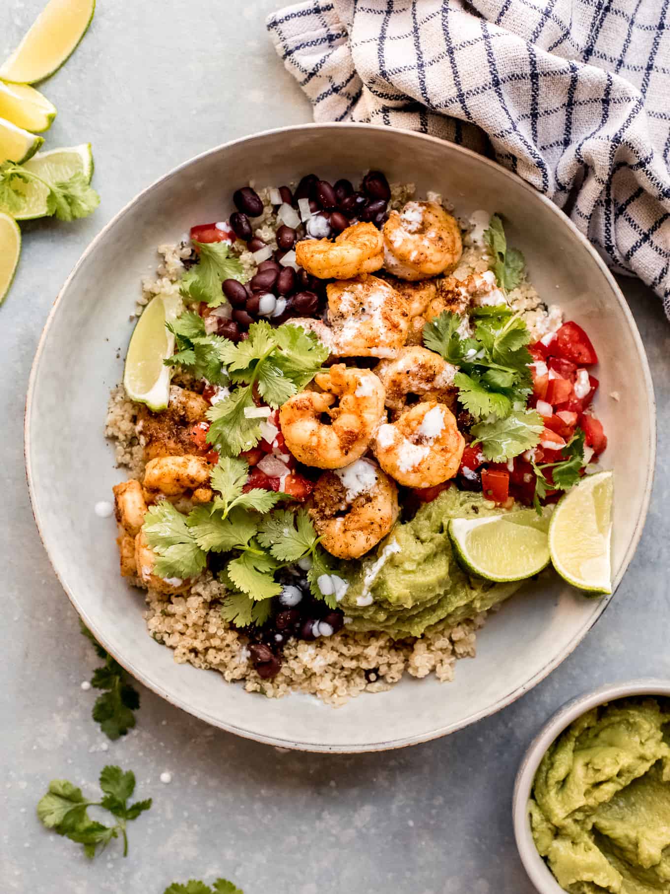 shrimp quinoa bowl