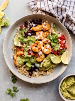 cilantro lime quinoa with shrimp