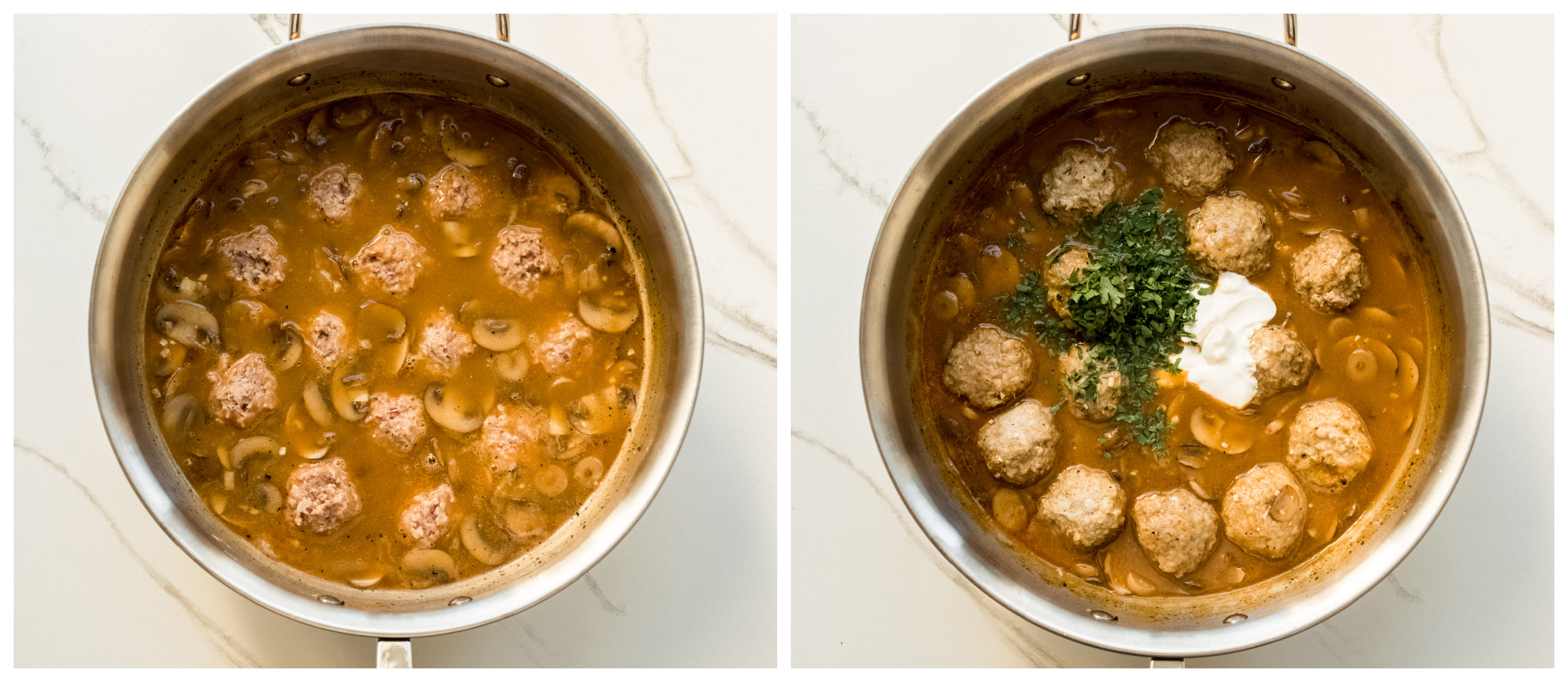 meatballs in stroganoff sauce.