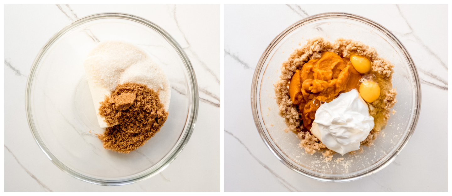 Wet ingredients in a bowl