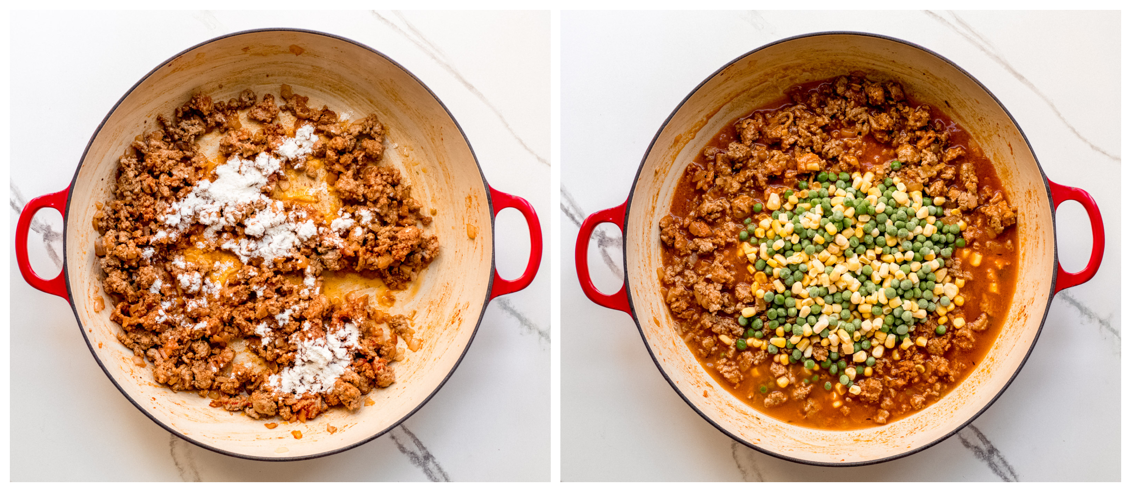 ground turkey in a skillet