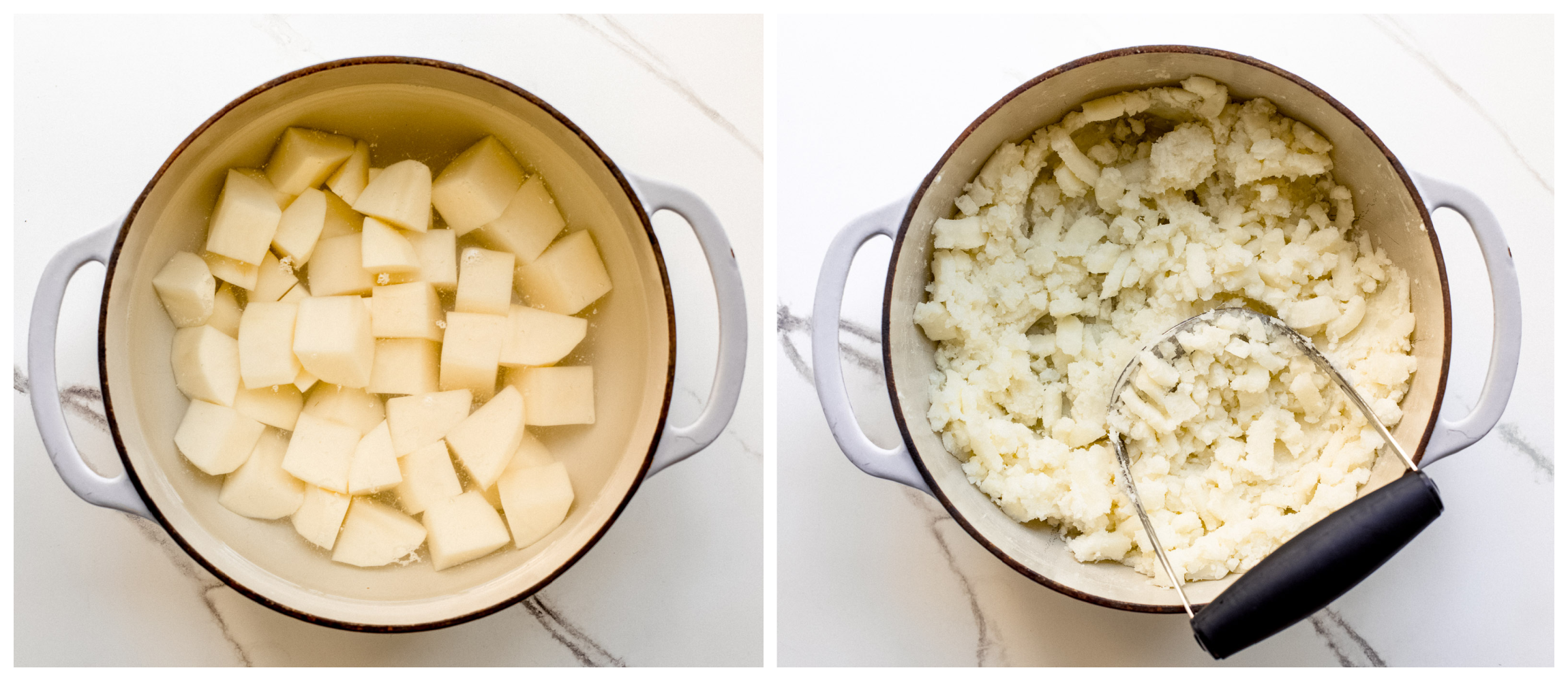 potatoes in a pot