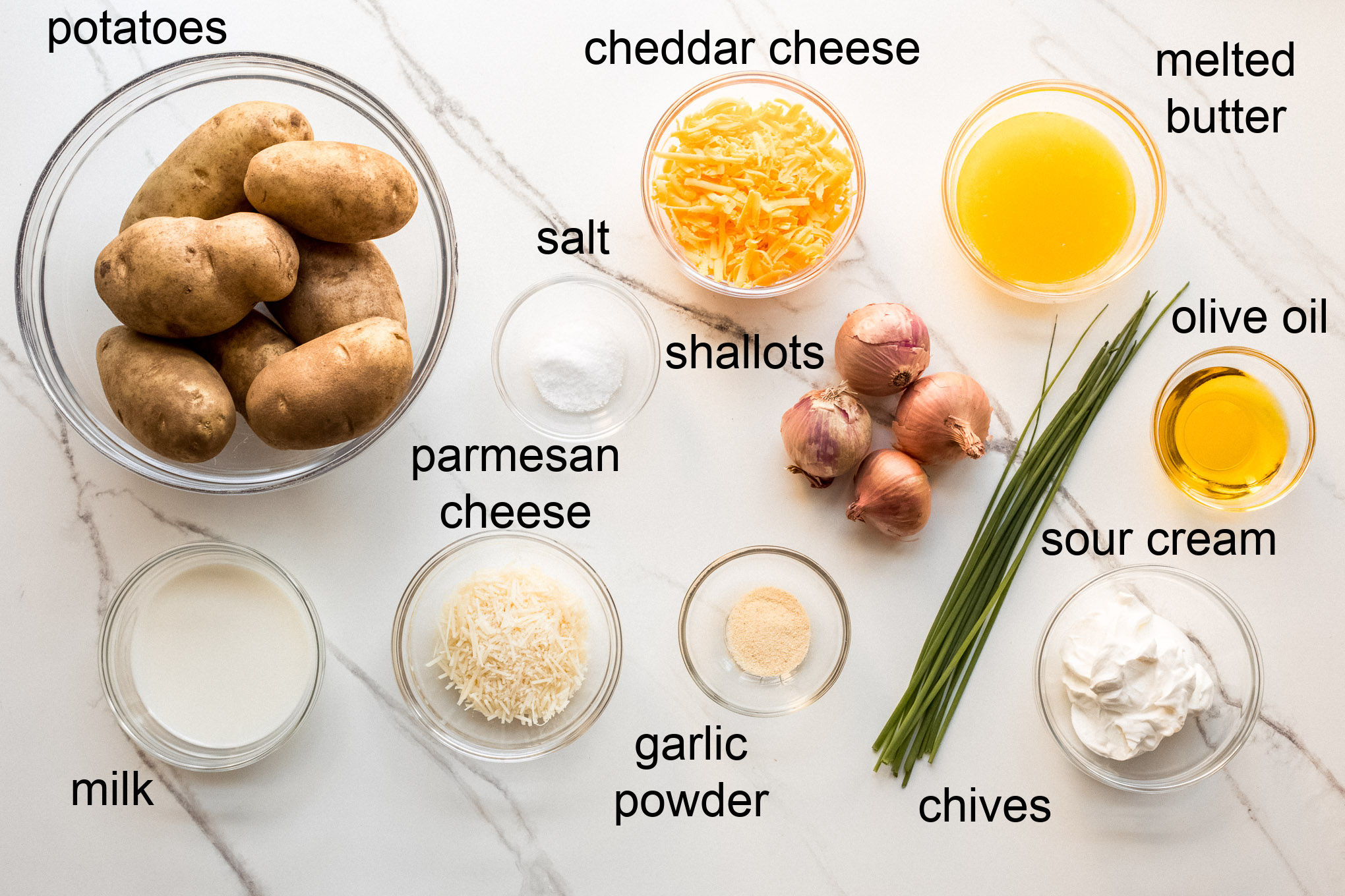 ingredients for baked mashed potatoes