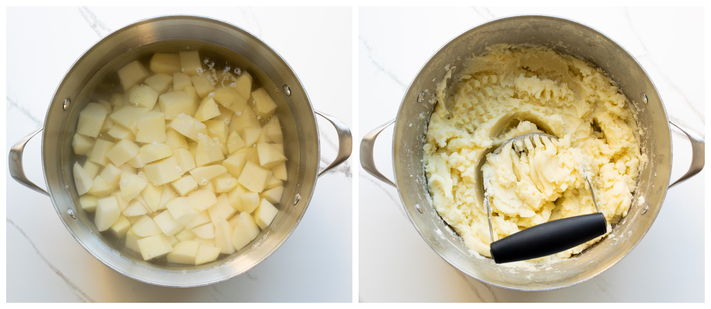 potatoes in a pot