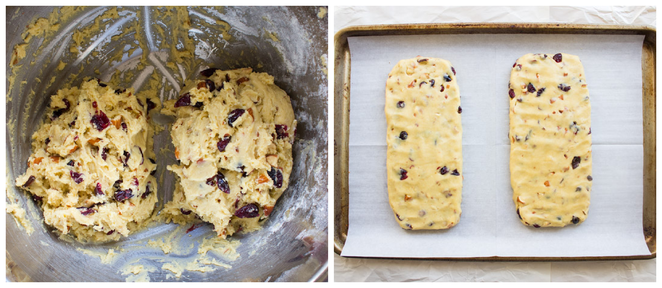 biscotti on a cookie sheet