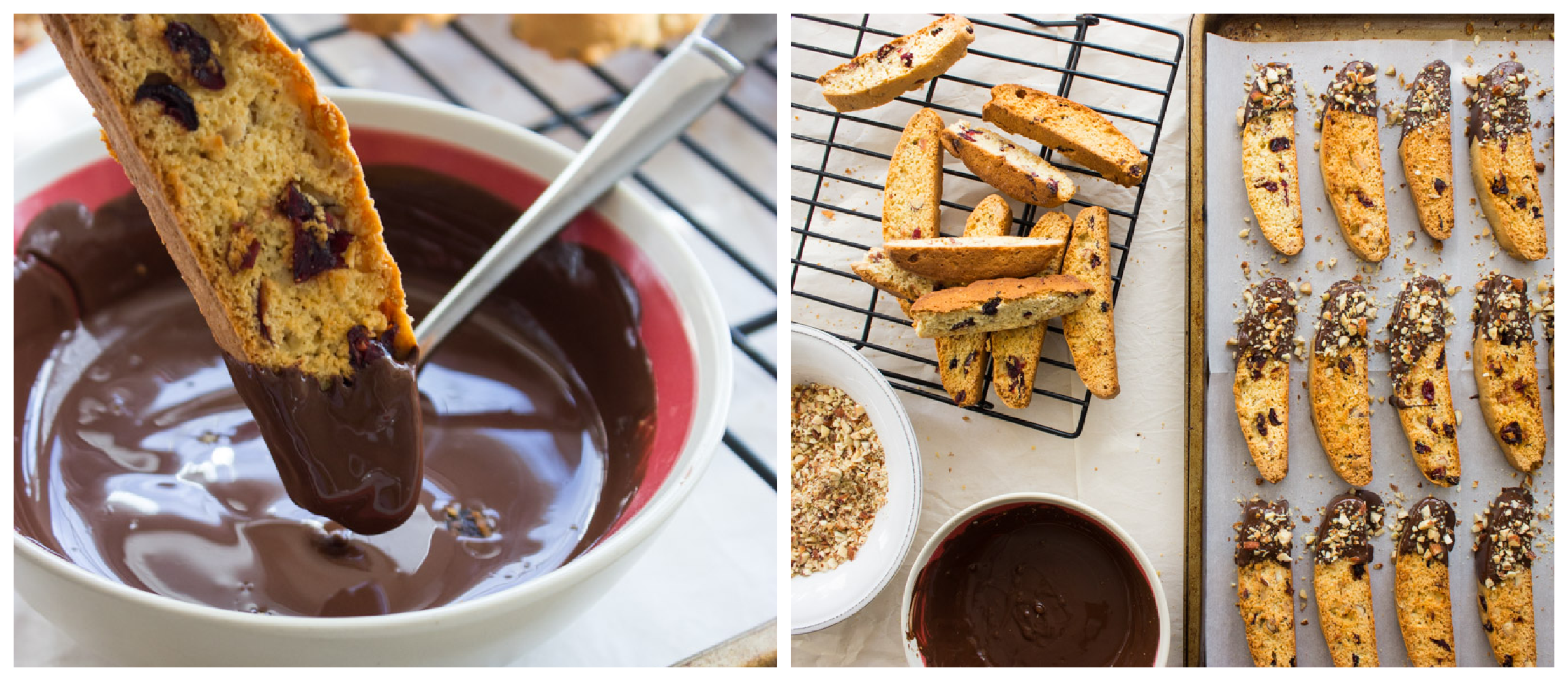 biscotti dipped in chocolate