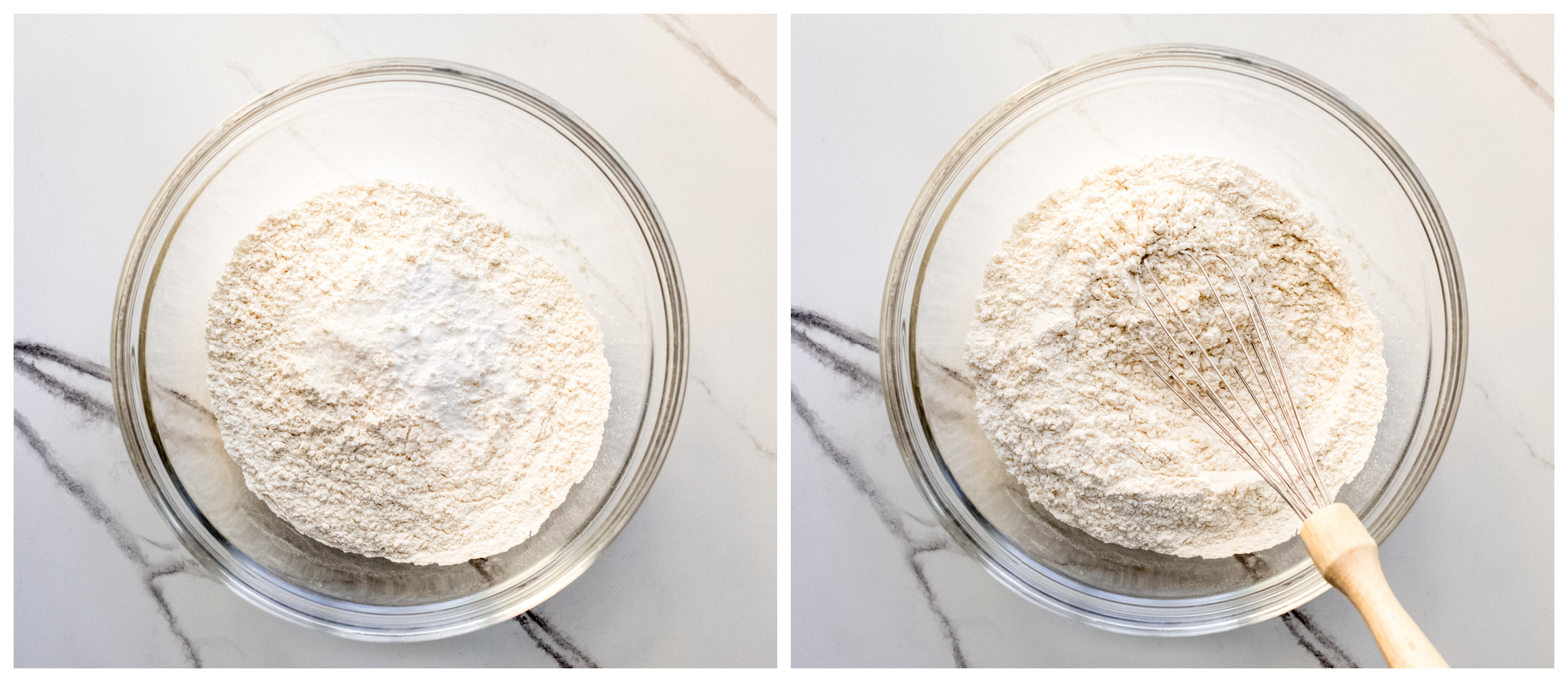 dry ingredients in a glass bowl