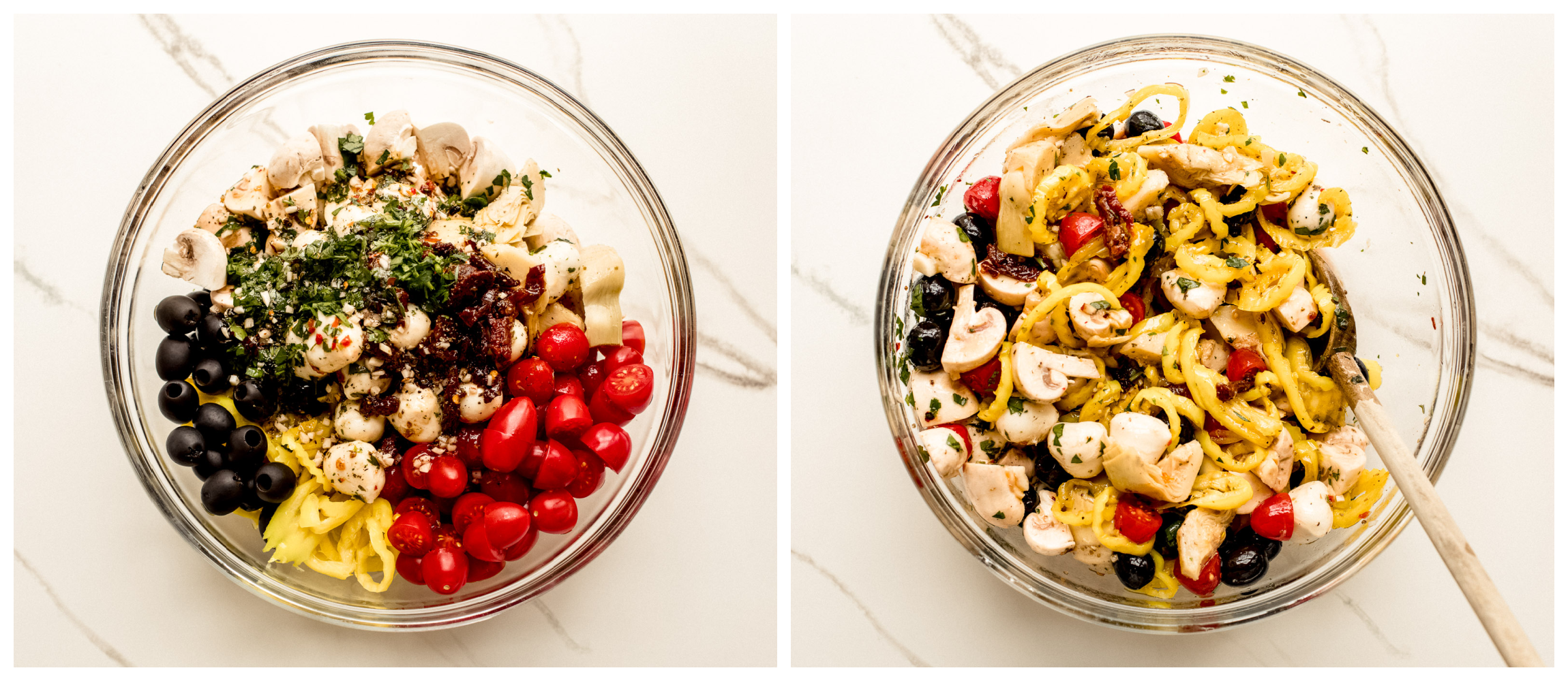 antipasto salad in a bowl
