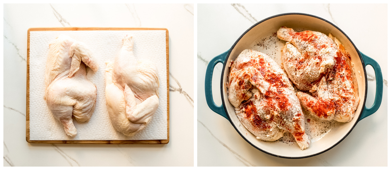 Easy OnePan Roasted Half Chicken Recipe Little Broken