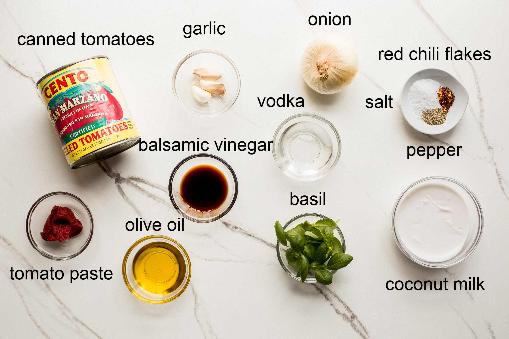 ingredients for vegan vodka sauce