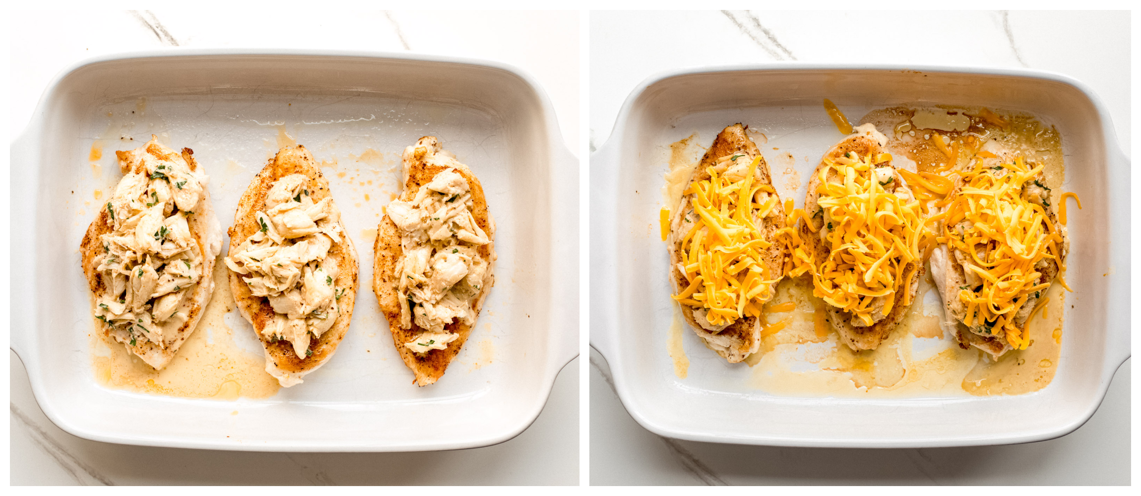 chicken topped with crab meat