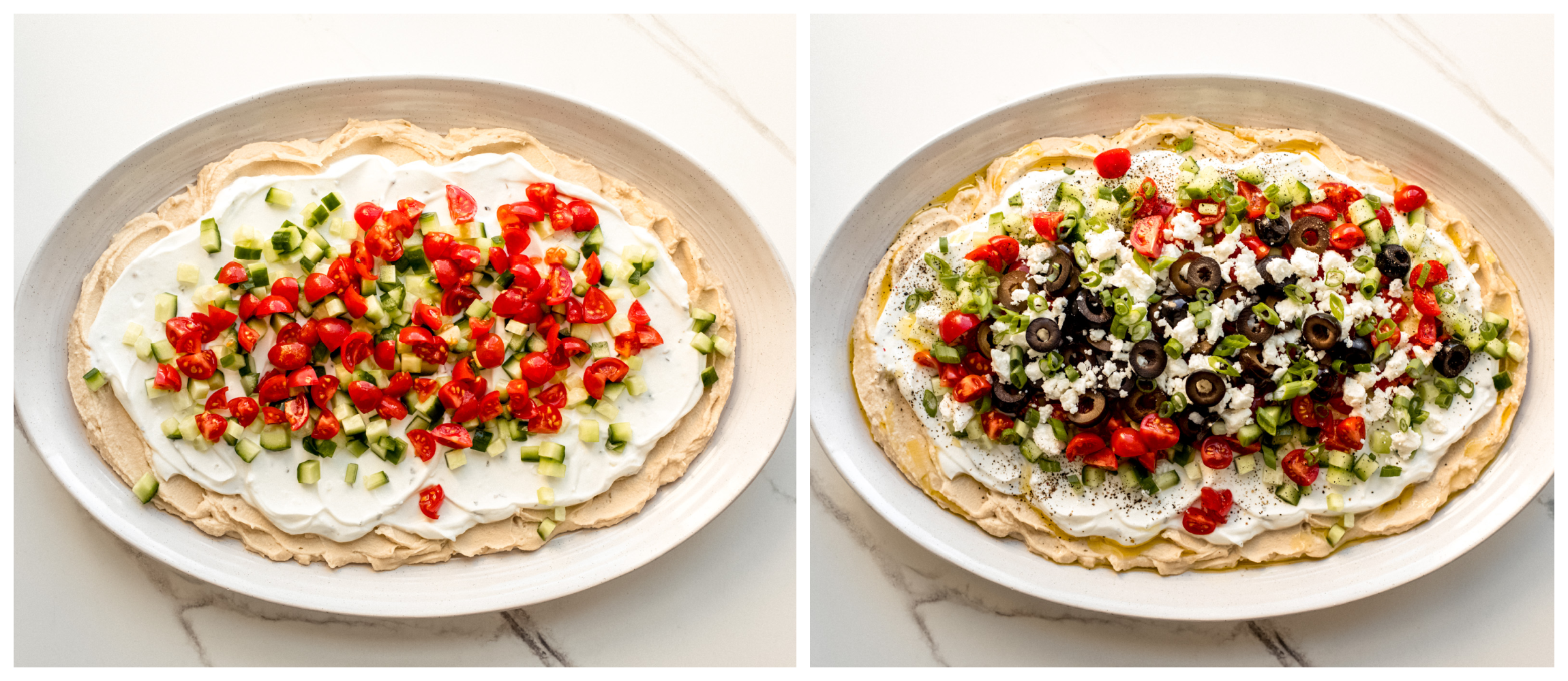 hummus with greek yogurt and veggies