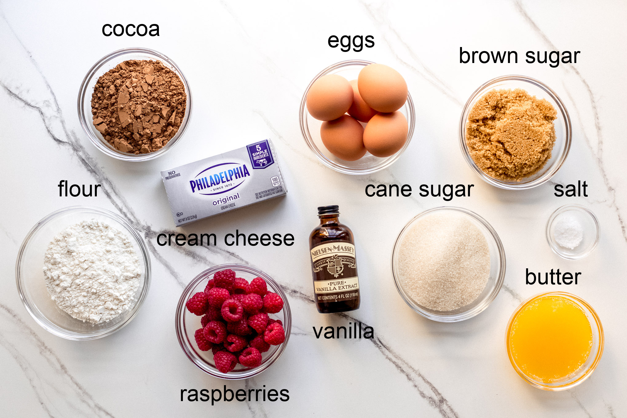 ingredients for brownies