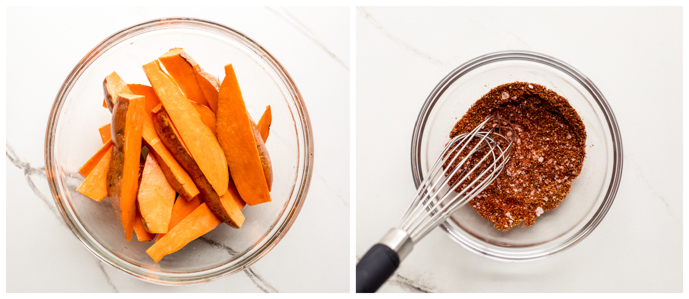 sweet potato wedges in a bowl