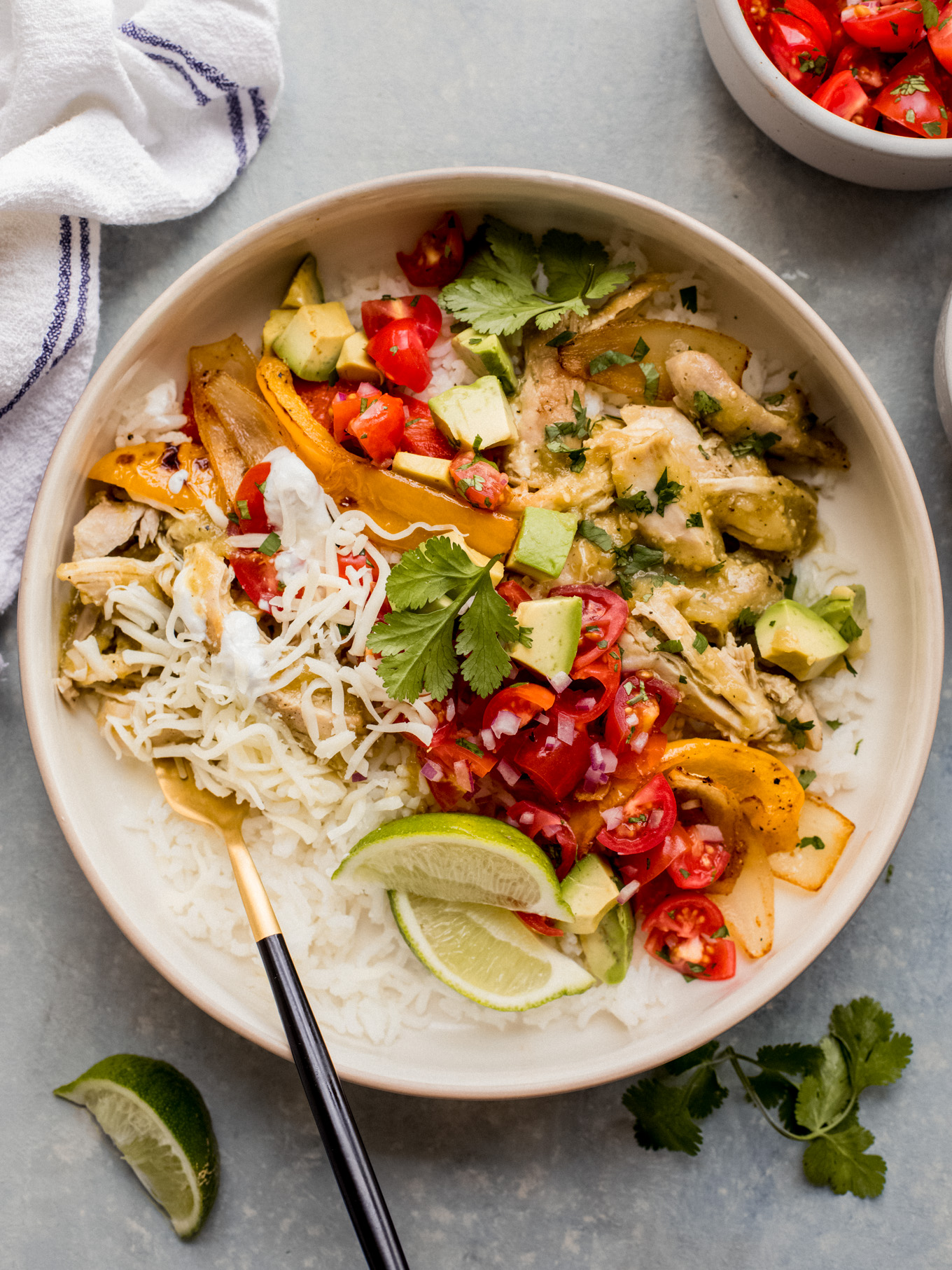 chicken fajita bowl.