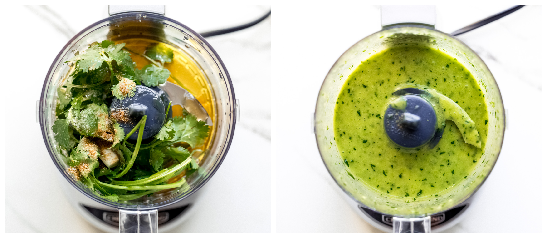 vinaigrette ingredients in a blender