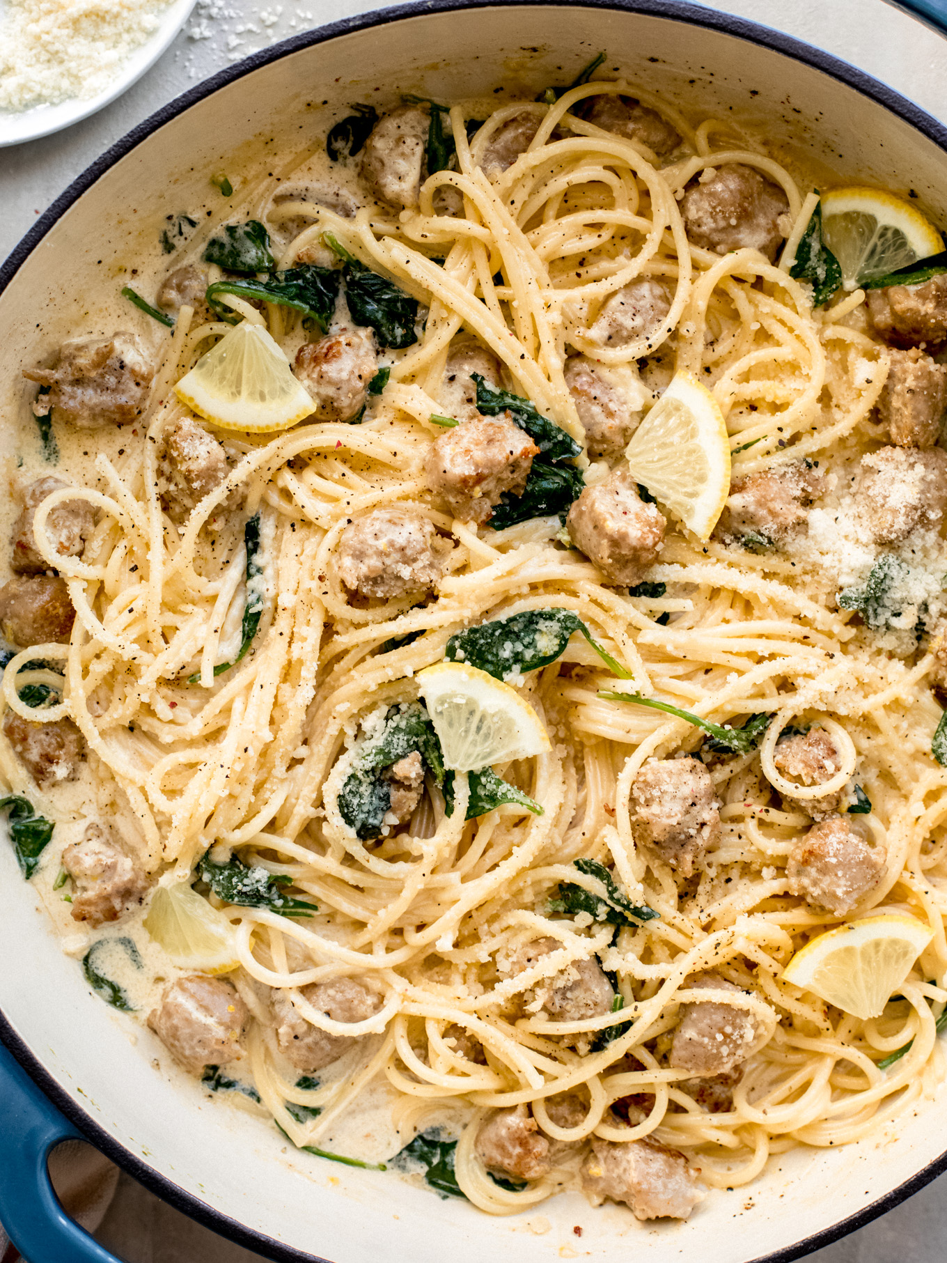 sausage and spinach pasta
