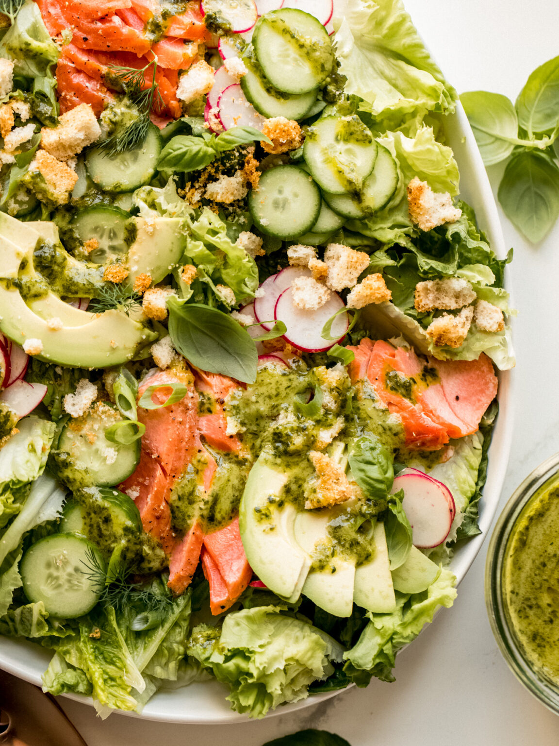 Salmon Avocado Salad with Cilantro Vinaigrette Little Broken