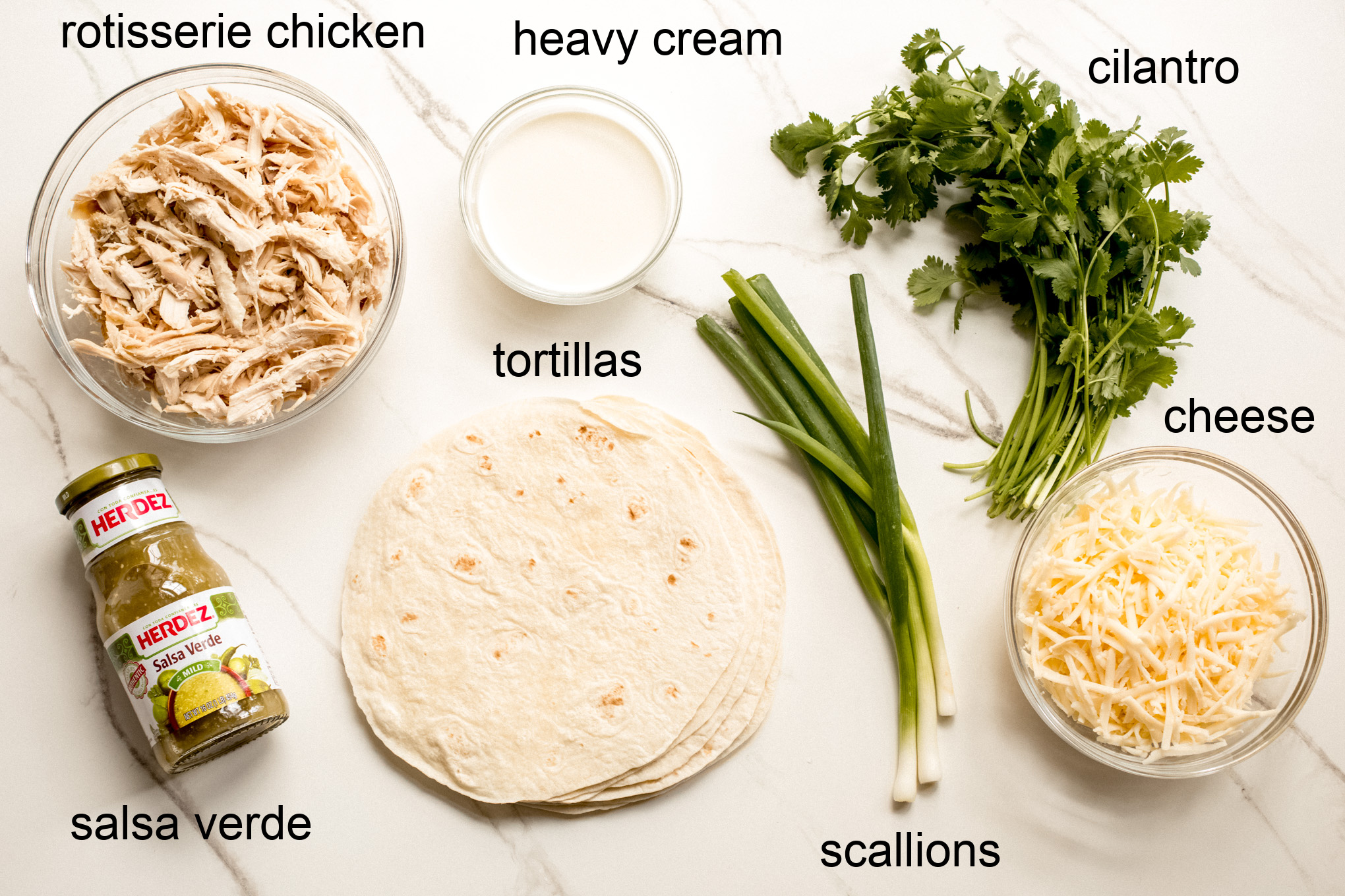 ingredients for enchiladas.