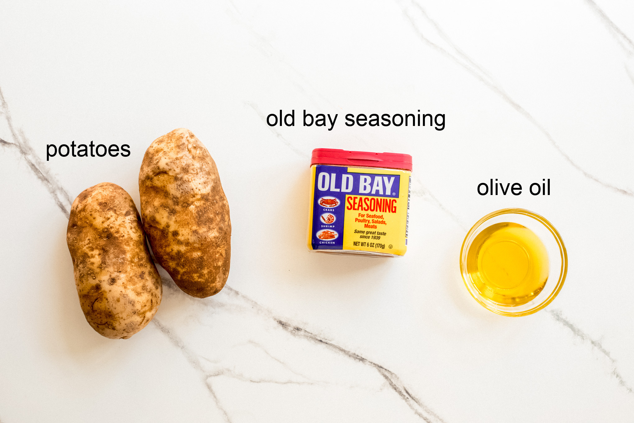 ingredients for old bay french fries.