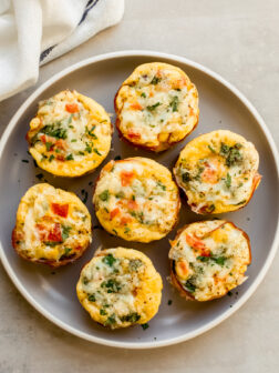 egg muffin cups on a plate.