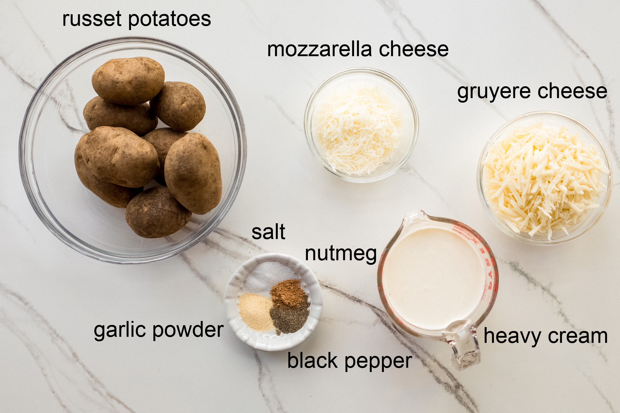 ingredients for scalloped potatoes.
