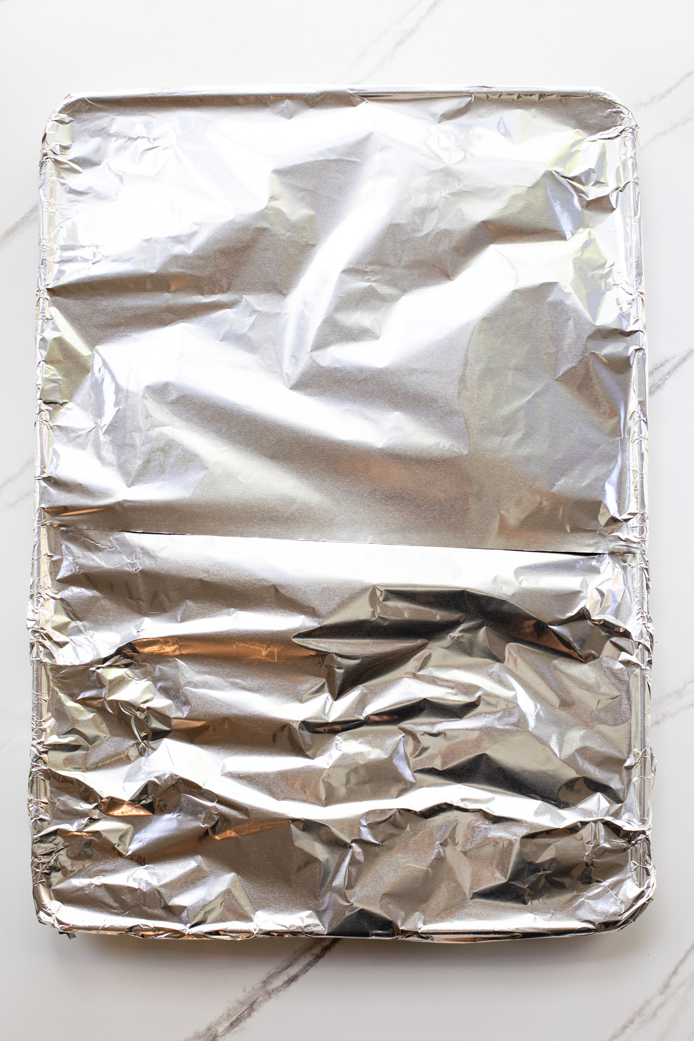 sheet pan covered with foil.