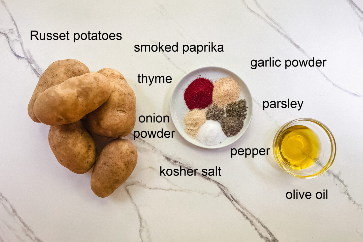 ingredients for steak fries.